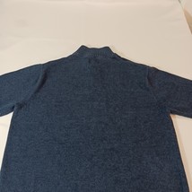 Chaps Men’s Cotton Blue 1/4 Button Pullover Sweater VGUC Elbow Patches Size XL image 14