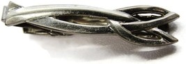 1 1/2&quot; Couple/Father Knot Lock Vintage Neck Tie Clip Silver Tone Love Promise - $9.89