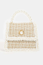 Fame Pearly Trim Woven Handbag - $25.44