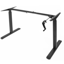 VIVO Black Manual Height Adjustable Stand Up Desk Frame Crank Ergonomic System - £223.80 GBP