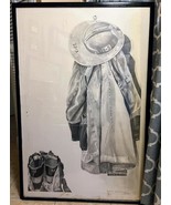 Vintage Art MCM Pencil Drawing Washington DC Paramedic Uniform Dallan Ki... - $321.75