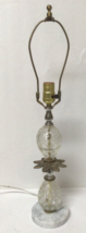 Vintage Roumania 3 Way Flower Table Lamp Glass Bulb Metal Pedals 23&quot; ~805A - £42.09 GBP
