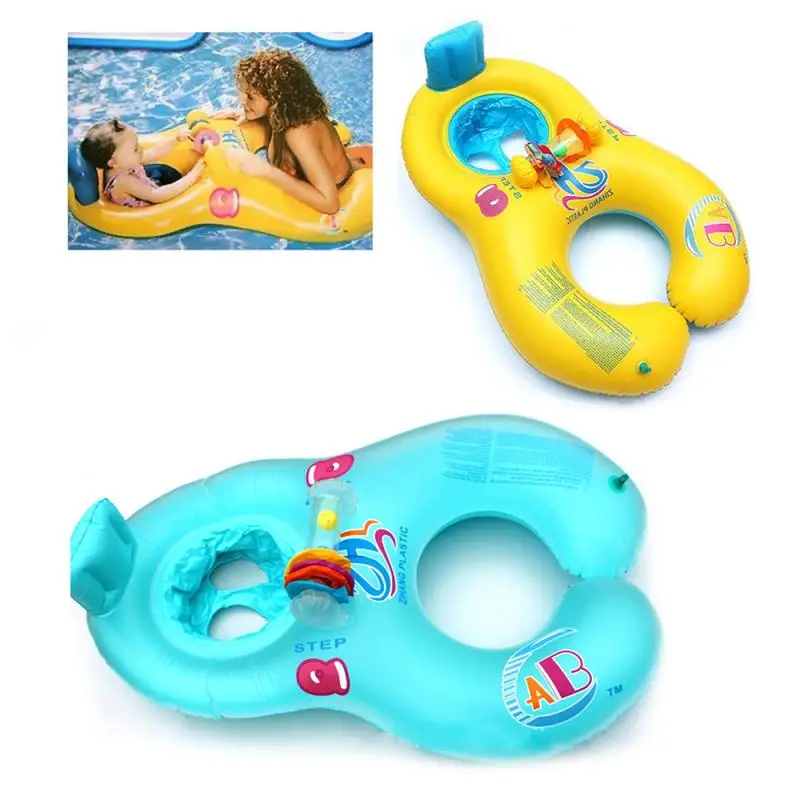 Mother Baby Swimming Ring Inflatable Child Swimming Shade Circle Double Newborn - £23.64 GBP+
