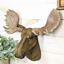 North American Granddaddy Bull Moose with Antlers Trophy Head Wall Decor... - $49.99
