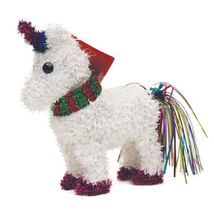 Tinsel Christmas Unicorn Tabletop Figurine 6.75 Inches Tall - $11.98