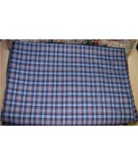 Grey NAVY & RUST PLAID Polyester Single Knit Fabric 61" wide  - $7.99
