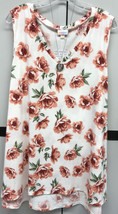 Nwt Lu La Roe 3XL White Peach Maroon Green Floral Kristina Tank Top Summer - £27.75 GBP