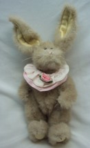 Vintage 1993 Ty Jointed Tan Bunny Rabbit W/ Collar 11&quot; Plush Stuffed Animal Toy - $14.85