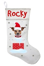 Jack Russell Terrier Christmas Stocking-Personalized Jack Russel Stockin... - £26.07 GBP