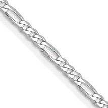 14K White Gold Flat Figaro Chain Jewelry 24&quot; 2.4mm - £309.47 GBP