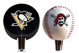 Pittsburgh Penguins Hockey Puck And Pittsburgh Pirates Baseball Beer Tap Handle  - £44.02 GBP