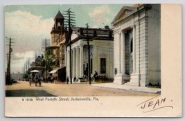 Jacksonville FL Scene On West Forsyth Street Florida Postcard E40 - £4.01 GBP