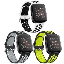 3 Pack Silicone Bands Compatible With Fitbit Versa 2 / Fitbit Versa/Versa Lite/V - £18.09 GBP