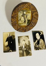 Rare Authentic 4 Signed Antique Photos of Japanese in Traditional Costumes - £39.10 GBP