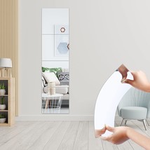 Full Length Mirror Wall Stickers 12 X 12 In Sticky Mirrors Adhesive Acrylic - £30.74 GBP