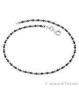 2mm Catena Ball Bead Italy .925 Sterling Silver &amp; Black Rhodium PVD Chai... - €25,32 EUR+