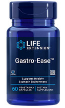 Gastro Ease Digestive Gastric Health Stomach Support 60 Veg Caps Life Extension - $30.89