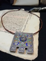 Old amulet &quot;Hirz or Herz&quot; Pendant Silver enamel/vintage /Morocco /Handmade/Moroc - £159.67 GBP
