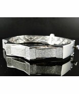 1.55Ct Moissanite Diamond Gold Plated 925 Silver Men&#39;s Exclusive Bangle ... - $791.99