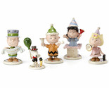 Lenox Peanuts Happy New Year Figurines Party 5 PC Charlie Brown Snoopy L... - £183.85 GBP