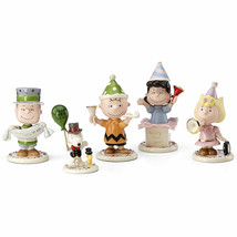 Lenox Peanuts Happy New Year Figurines Party 5 PC Charlie Brown Snoopy Lucy New - £180.92 GBP