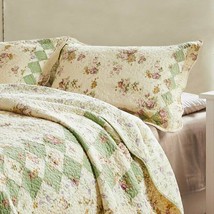 Greenland Home Fashions - Bliss Quilted Pillow Sham, Ivory Green, Standard - £43.96 GBP