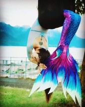 Girls Kid Adult Women Mermaid Tail With Monofin Summer Vacation Cosplay ... - $99.99