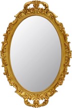 Tstarer Small Oval Wall Hanging Mirror, 9 Point 6&quot; W X 14 Point 3&quot; L (Gold). - £24.66 GBP