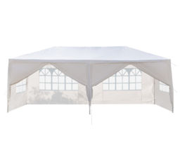 3 x 6m Six Sides Two Doors Waterproof Tent with Spiral Tubes White - £121.88 GBP