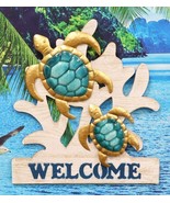 Ebros Aluminum Sea Turtles With Welcome Sign Hanging Wall Decor Plaque 1... - $66.97 CAD