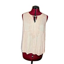 Francesca Babydoll Top Pink Women Keyhole Neck Size Medium Sleeveless - $20.80