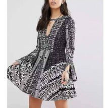 Free People Tegan Border Printed Mini Dress Size 4/6 - £26.20 GBP