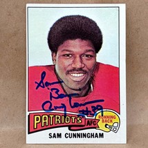 1975 Topps #13 Sam Cunningham SIGNED New England Patriots Autograph Card - £10.34 GBP