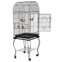 Rolling Bird Cage W/Open Play Top For Small Parrot Cockatiel Parakeet Home 63"H - £94.35 GBP
