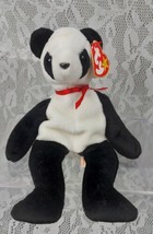 Ty Fortune Panda Bear Plush Teddy Black White 9&quot; Stuffed Animal Toy Bean... - $7.97