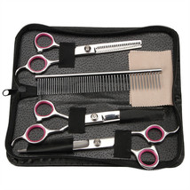 Professional Pet Dog Grooming Combs Scissors Kit Straight Curved Thinnin... - $38.99