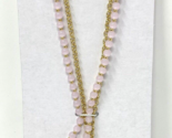Talbots Double Strand Beaded Chain Necklace Pink/Goldtone NEW - £18.75 GBP