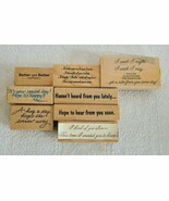 Lot of 8 Wooden Rubber Stamps Featured Friendship, Relationship Greeting... - $285.37 MXN