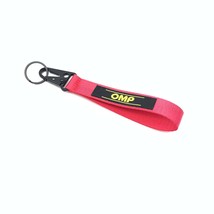 BRAND New JDM OMP Red Racing Keychain Metal key Ring Hook Strap Lanyard Universa - £7.92 GBP