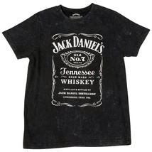 Jack Daniels Label Women&#39;s Mineral Wash T-Shirt Black - £33.51 GBP+
