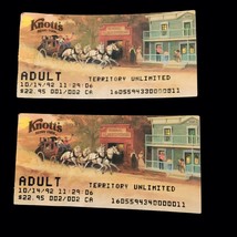 Knotts Berry Farm Territory Unlimited Admission Ticket Stubs Vtg 90s 10/14/92 - £26.10 GBP