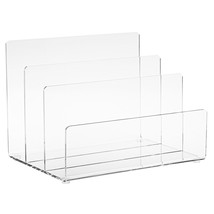 Clear Acrylic Folder Holder For Files, Letters, Organizer For Documents ... - $47.99