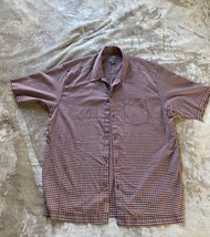 Quicksilver Burgundy Plaid Short Sleeve Shirt with Pocket Men’s Size XL - £12.59 GBP