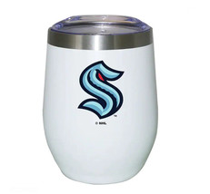 Seattle Kraken NHL Logo Lidded Stainless Steel Stemless Wine Glass Tumbler 12oz  - £22.52 GBP