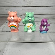 Lot of 3 TCFC Care Bear Figures Cheer Wish &amp; Share Bear Vtg 2000&#39;s Cake Toppers - £10.67 GBP