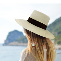 Genuine Planter Panama Hat Handwoven In Ecuador Toquilla Straw Natural Color - £102.25 GBP