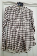 Vtg OUTBACK RED Women&#39;s Flannel Shirt L/S Plaid Retro Button Front S (Oversize) - £23.08 GBP