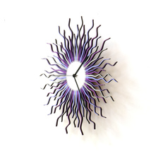 Contemporary Geometric Wall Clock in Colors of Lavender - Medusa Lavender - $159.00+