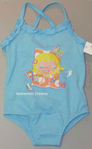 Infant Girls 18M bathing suit swimwear NEW Blue Beach 1pc Swim Swimsuit - £7.19 GBP