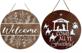 2 pack Christmas Wooden Decorative Round Signage Nativity 8X8 - €6,86 EUR 2 pack Christmas Wooden Decorative Round Signage Nativity 8X8 - €6,86 EUR